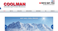 Desktop Screenshot of coolmanairconditioning.com