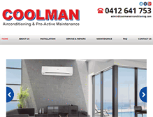 Tablet Screenshot of coolmanairconditioning.com